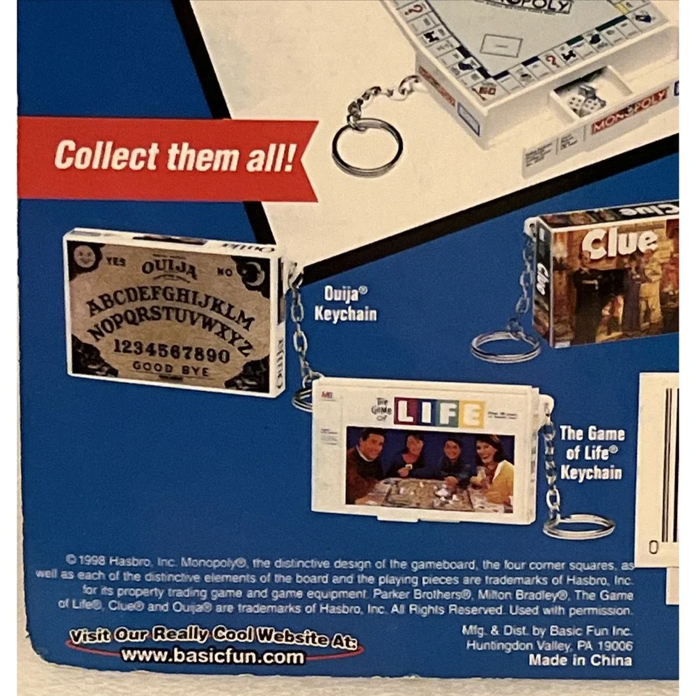 Monopoly Game Keychain 1998 Hasbro Real Mini Game Vintage Collectible - NEW‎